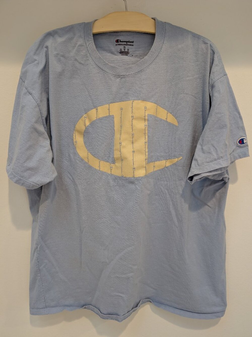 Champion Branded Tee Shirt, Heavy Cotton.  Size L